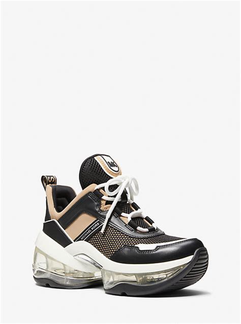 michael kors olympia leather and scuba trainer|Michael Kors sneakers olympia.